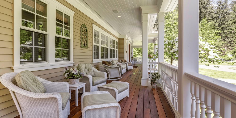 Stock Image of Window Replacement onto Porch