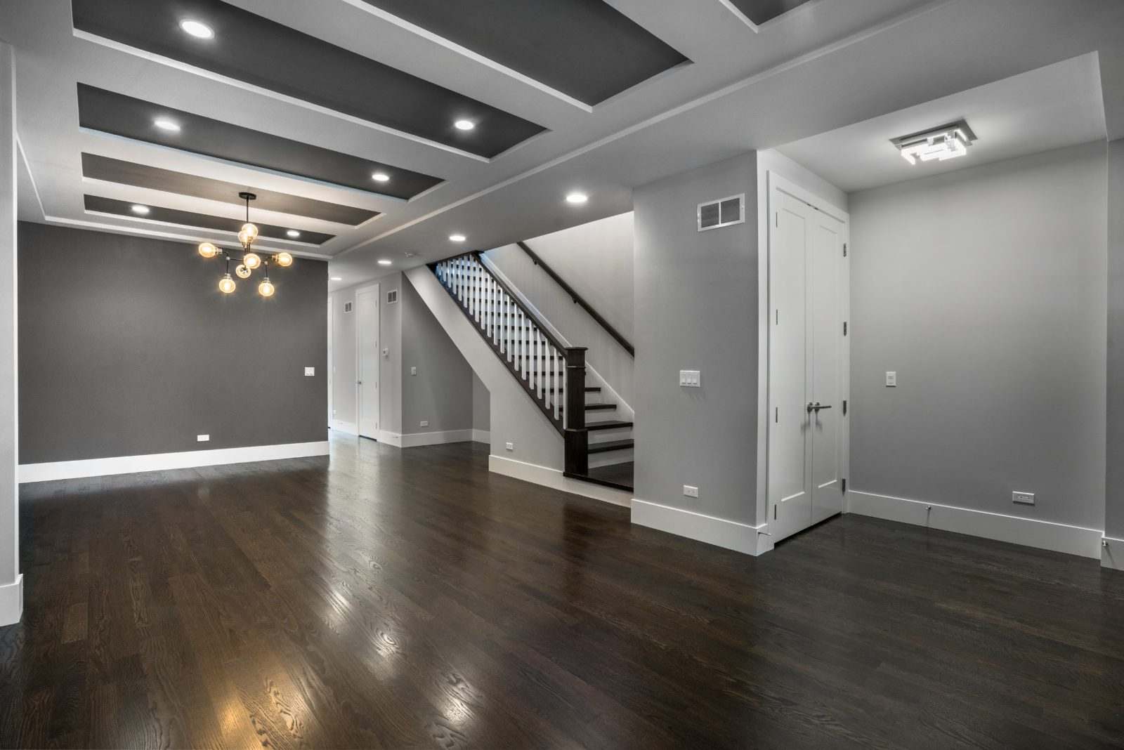 Gray Basement Remodel