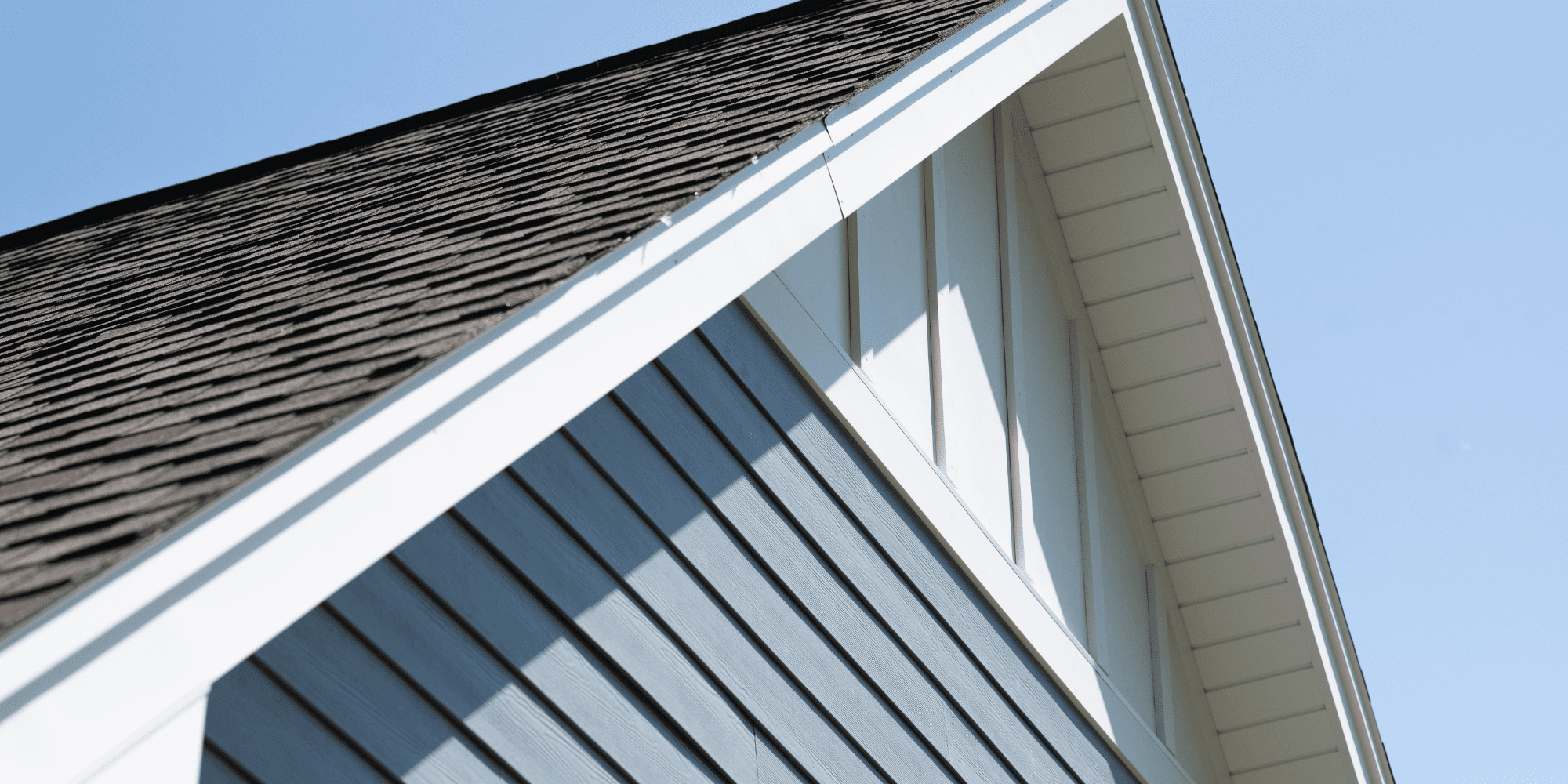 Blue and White Mixed Siding on Home Exterior