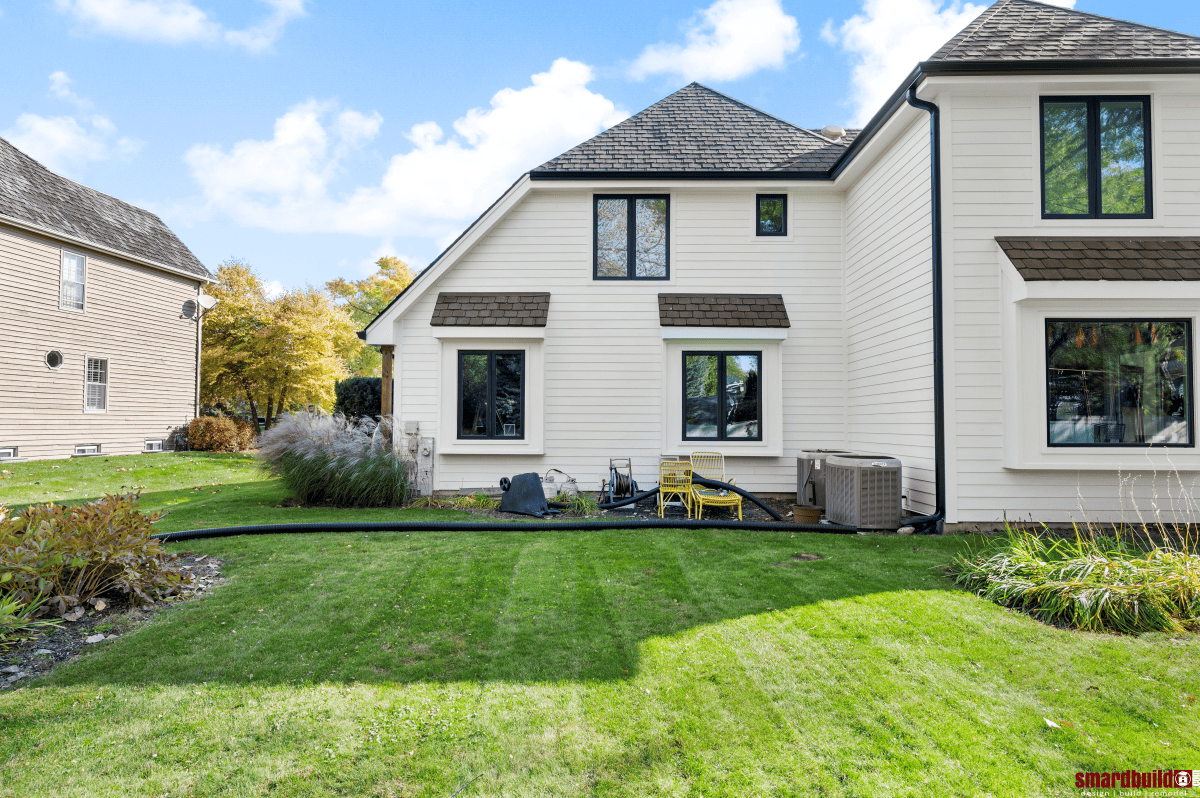 Rear View of the Back of a Remodeled Home in Naperville with James Hardie Siding