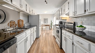 kitchen with counters on both sides