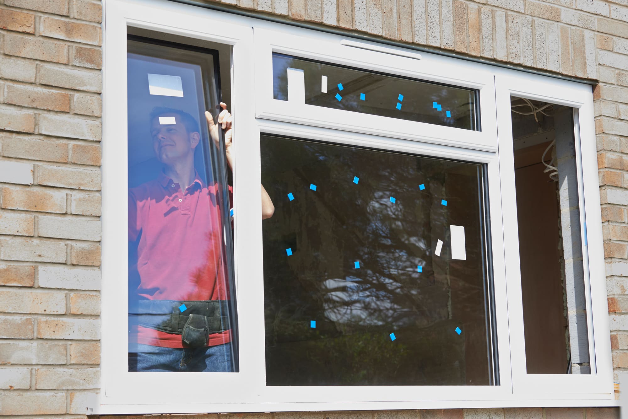 Stock Image of Large Window Installation