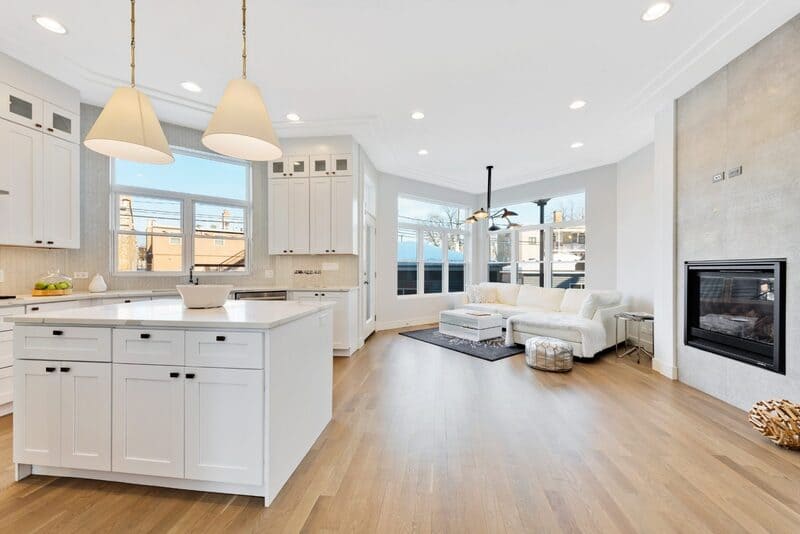 white and bright kitchen remodel in naperville chicago