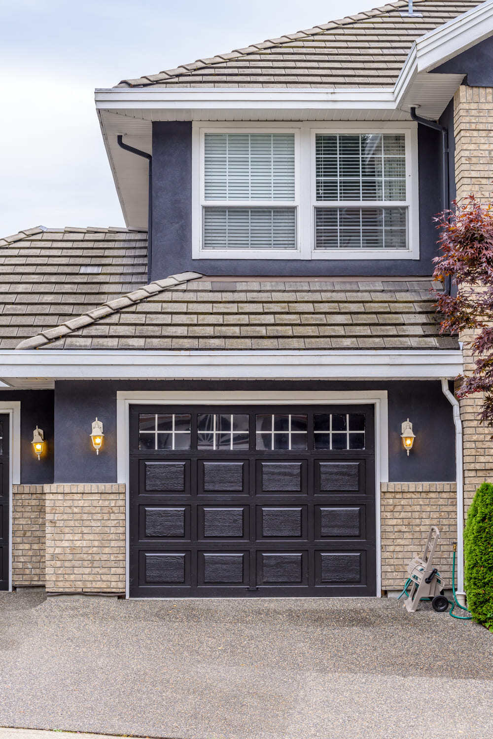 Stock Image of Windows on Blue House