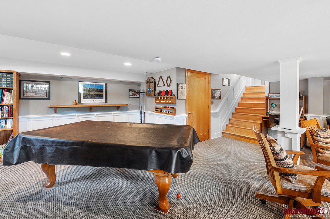 Basement remodel with game room